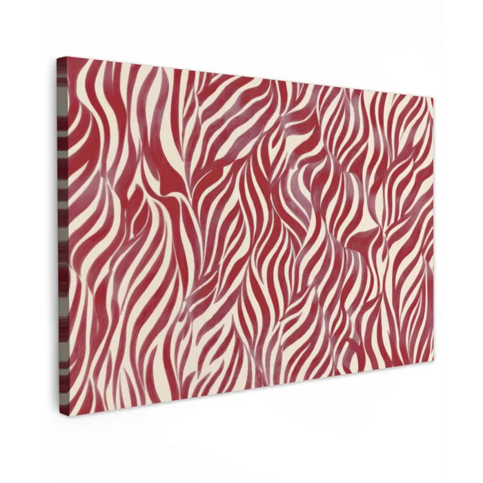 Golvende vormen - Abstract - Rood canvas 2cm klein -z3d