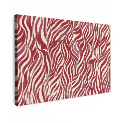 Golvende vormen - Abstract - Rood canvas 2cm klein -z3d