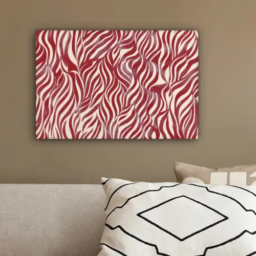 Golvende vormen - Abstract - Rood canvas 2cm klein -sfeer3