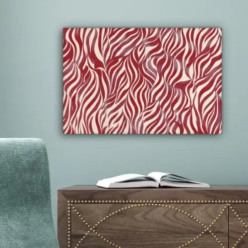Golvende vormen - Abstract - Rood canvas 2cm klein -sfeer4