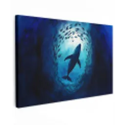 Walvis - Vissen - Donkerblauw canvas 2cm klein -z3d