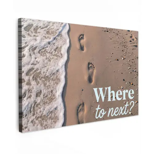 Where to next - Strand - Voetstappen canvas 2cm klein -z3d