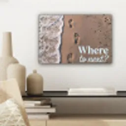 Where to next - Strand - Voetstappen canvas 2cm klein -sfeer6