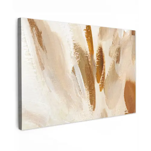Wit - Bruin - Abstract canvas 2cm klein -z3d