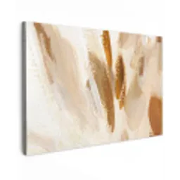 Wit - Bruin - Abstract canvas 2cm klein -z3d