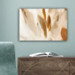 Wit - Bruin - Abstract canvas 2cm klein -sfeer4