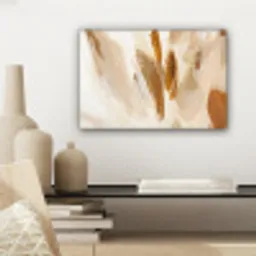 Wit - Bruin - Abstract canvas 2cm klein -sfeer6
