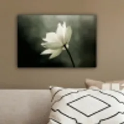 Wit - Lotus - Donker - Bloem canvas 2cm klein -sfeer3