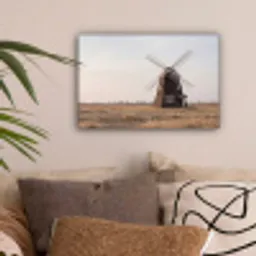 Windmolens - Landschap - Veld canvas 2cm klein -sfeer1