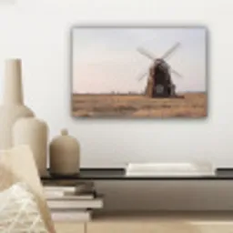 Windmolens - Landschap - Veld canvas 2cm klein -sfeer6