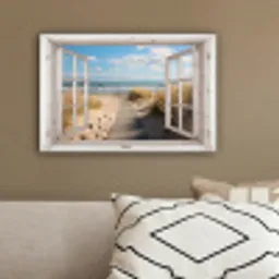 Raam - Zee - Kust - Natuur - Doorkijk - Strand - Waddenzee canvas 2cm klein -sfeer3
