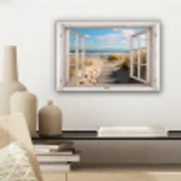 Raam - Zee - Kust - Natuur - Doorkijk - Strand - Waddenzee canvas 2cm klein -sfeer6