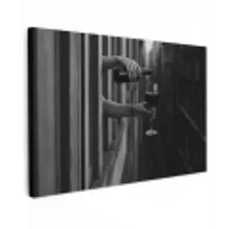 Wijnfles - Glas - Handen - Raam canvas 2cm klein -z3d