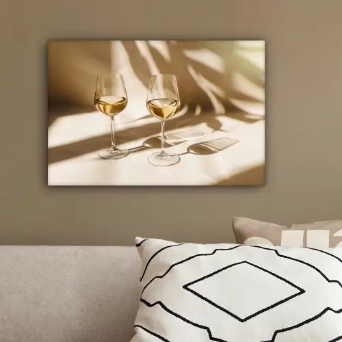 Wijn - Wijnglazen - Wit canvas 2cm klein -sfeer3