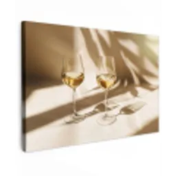 Wijn - Wijnglazen - Wit canvas 2cm klein -z3d