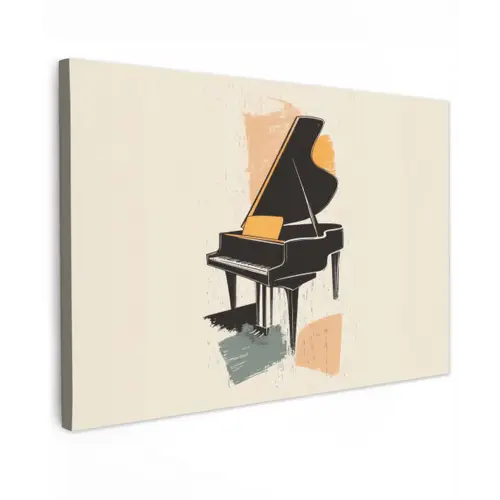 Vleugel - Zwart - Abstract - Illustratie canvas 2cm klein -z3d