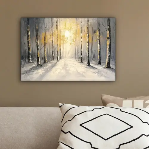 Winter - Abstract - Sneeuw - Natuur - Zon canvas 2cm klein -sfeer3