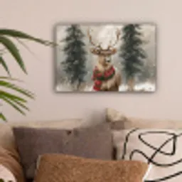 Winter - Bos - Rendier - Donker canvas 2cm klein -sfeer1