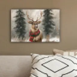 Winter - Bos - Rendier - Donker canvas 2cm klein -sfeer3