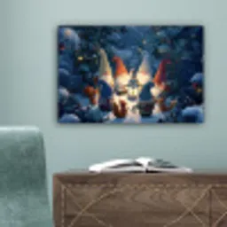 Winter - Gnooms - Eekhoorns - Meerkleurig canvas 2cm klein -sfeer4