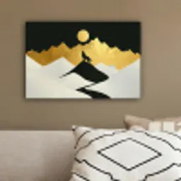 Wolf - Bergen - Maan - Zwart canvas 2cm klein -sfeer3