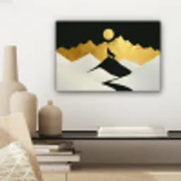 Wolf - Bergen - Maan - Zwart canvas 2cm klein -sfeer6