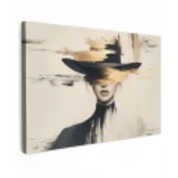 Vrouw - Hoed - Verf canvas 2cm klein -z3d