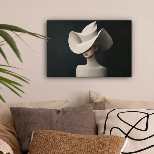 Vrouw - Golvende - Hoed canvas 2cm klein -sfeer1