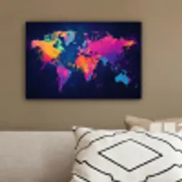 Wereldkaart - Kleurrijk - Graffiti canvas 2cm klein -sfeer3