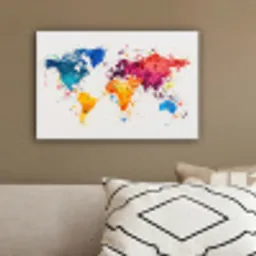 Wereldkaart - Graffiti - Kleurrijk canvas 2cm klein -sfeer3