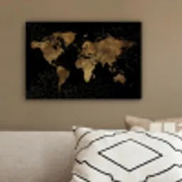Wereldkaart - Marmer - Goud canvas 2cm klein -sfeer3