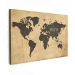Wereldkaart - Quote - Vintage canvas 2cm klein -z3d