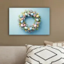 Krans - Eieren - Bloemen canvas 2cm klein -sfeer3