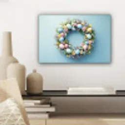 Krans - Eieren - Bloemen canvas 2cm klein -sfeer6