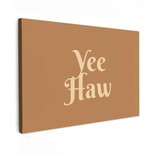 Yee haw - Bruin - Minimalistisch canvas 2cm klein -z3d
