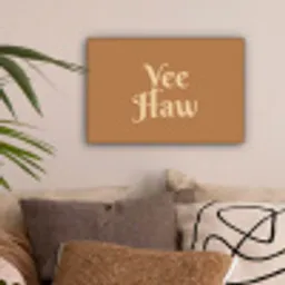 Yee haw - Bruin - Minimalistisch canvas 2cm klein -sfeer1