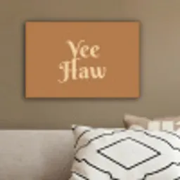 Yee haw - Bruin - Minimalistisch canvas 2cm klein -sfeer3