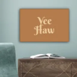 Yee haw - Bruin - Minimalistisch canvas 2cm klein -sfeer4