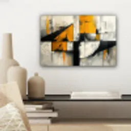 Geel - Abstract - Modern - Vormen canvas 2cm klein -sfeer6
