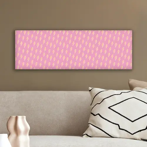 Geel - Bliksem - Roze canvas 2cm klein 828 -sfeer3