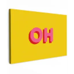 Geel - Roze - Oh - 3D canvas 2cm klein -z3d