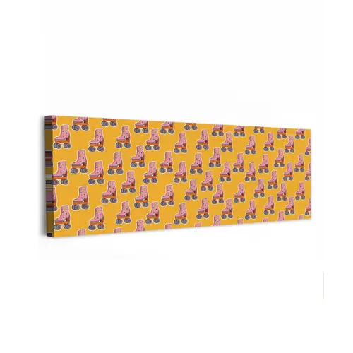 Geel - Rolschaatsen - Patroon canvas 2cm klein 828 -z3d