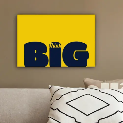 Geel - Think big - Grafisch canvas 2cm klein -sfeer3