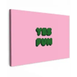 Yes fun - Groen - Roze canvas 2cm klein -z3d