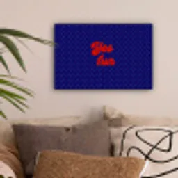 Yes fun - Rood - Blauw - Stippen canvas 2cm klein -sfeer1