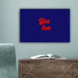 Yes fun - Rood - Blauw - Stippen canvas 2cm klein -sfeer4