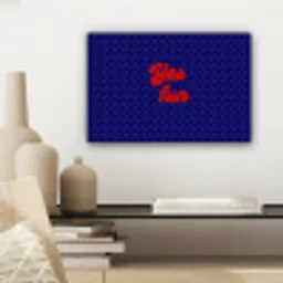 Yes fun - Rood - Blauw - Stippen canvas 2cm klein -sfeer6
