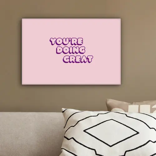 You're doing great - Roze - Bubble letters canvas 2cm klein -sfeer3