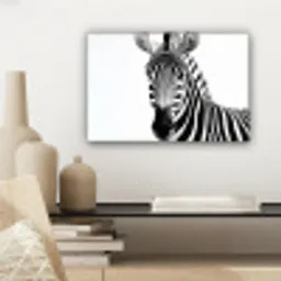 Zebra - Close-up - Zwart - Strepen canvas 2cm klein -sfeer6