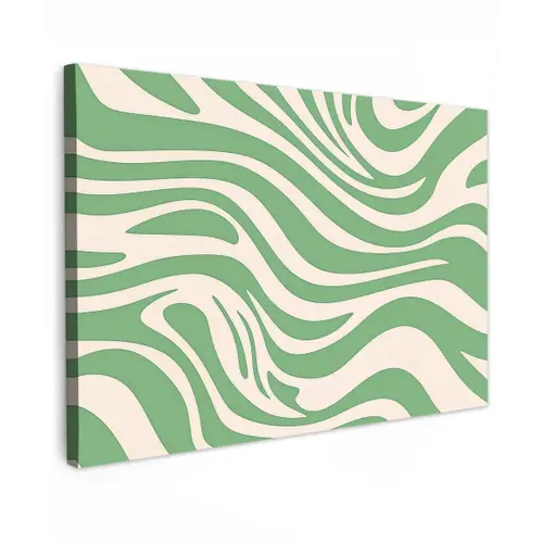 Zebrapatroon - Groen - Retro canvas 2cm klein -z3d